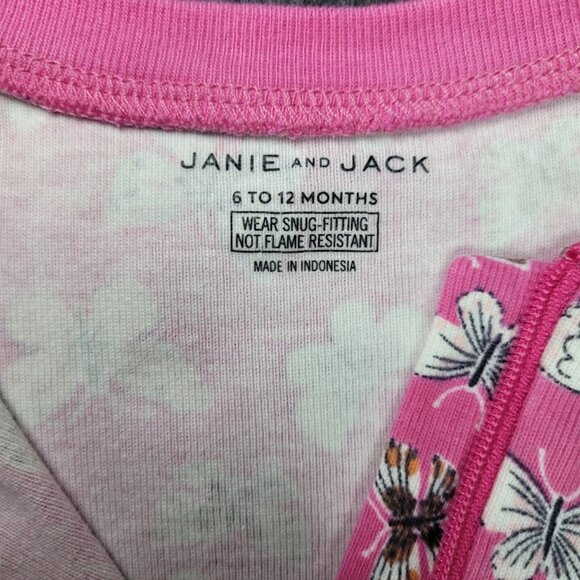 Janie and Jack Baby Good Night Footed Pajamas In Butterfly Sleep Sz 6-12mos - Picture 5 of 7